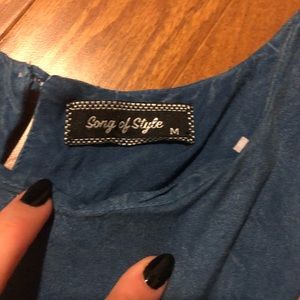 Denim Cold Shoulder slit sides dress